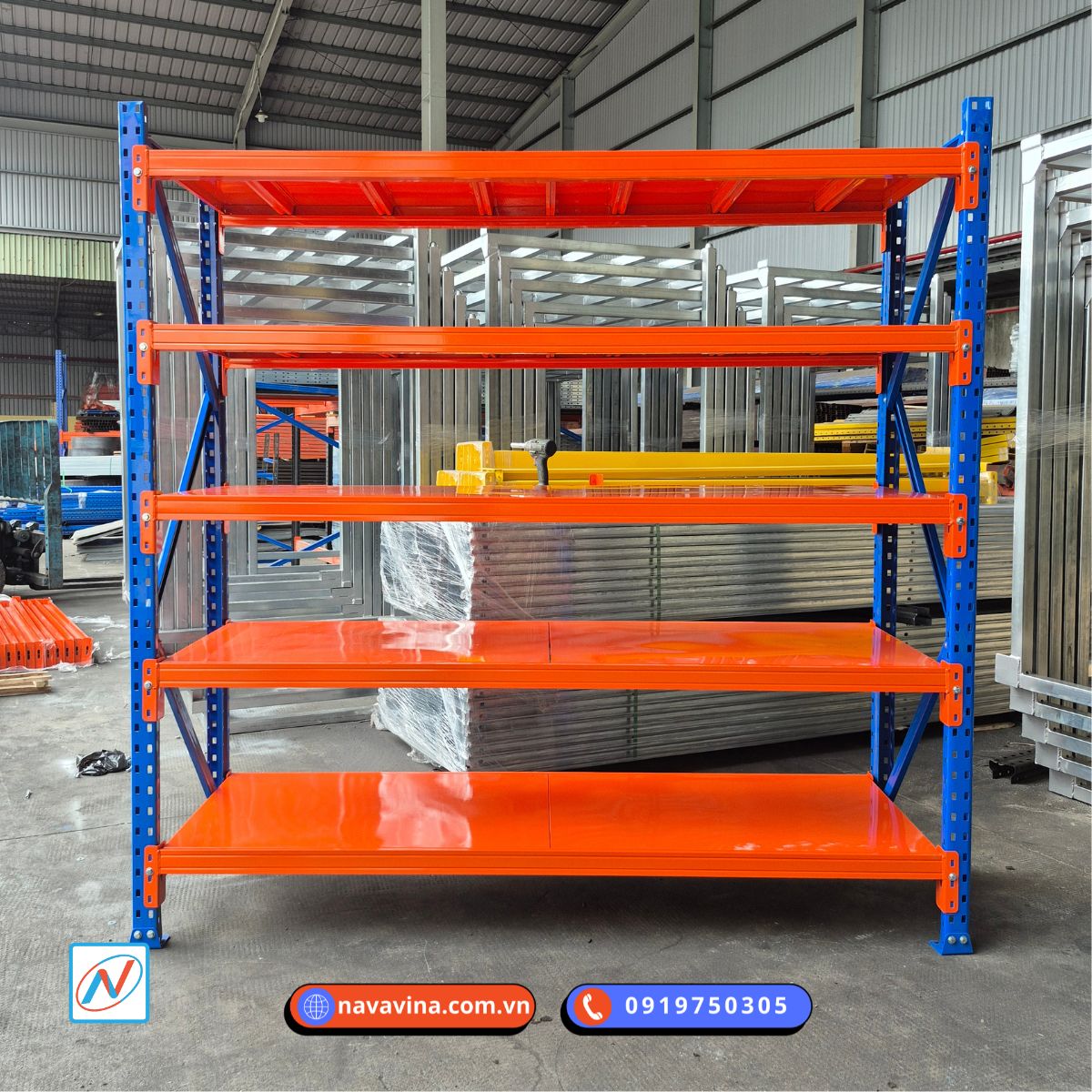Kệ trung tải 5 tầng cho kho nhiều mã hàng xếp tay