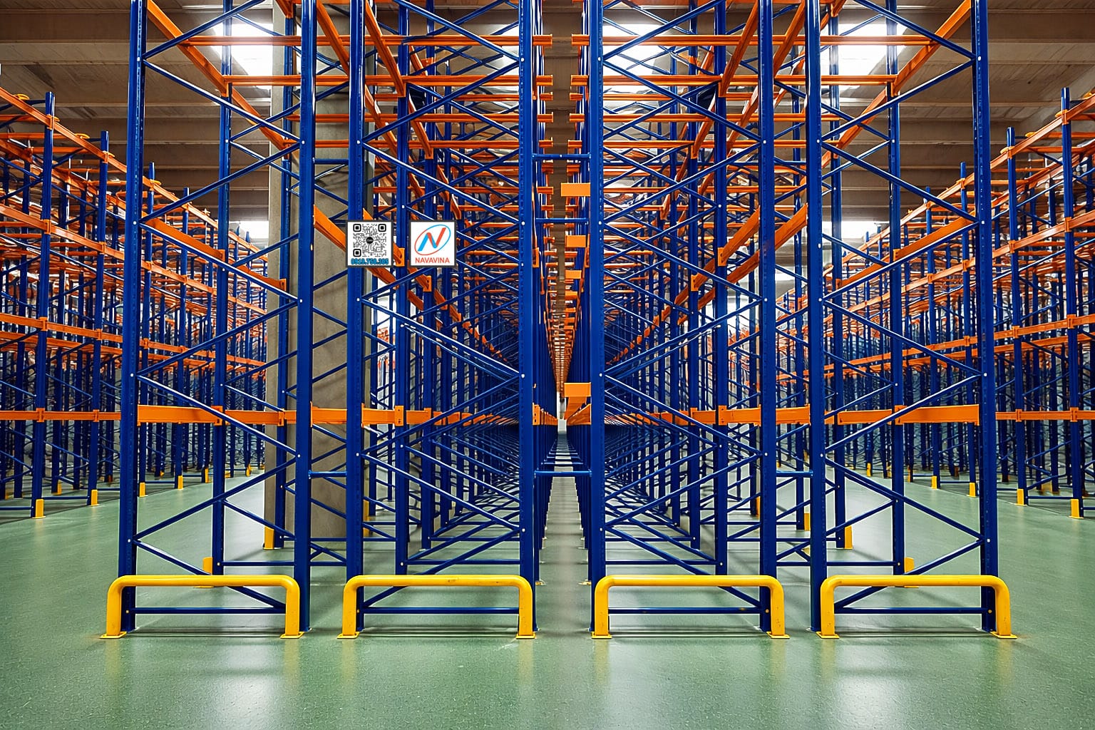 Kệ Double Deep Navavina lưu trữ pallet hai hàng sâu, tăng mật độ kho hàng nặng