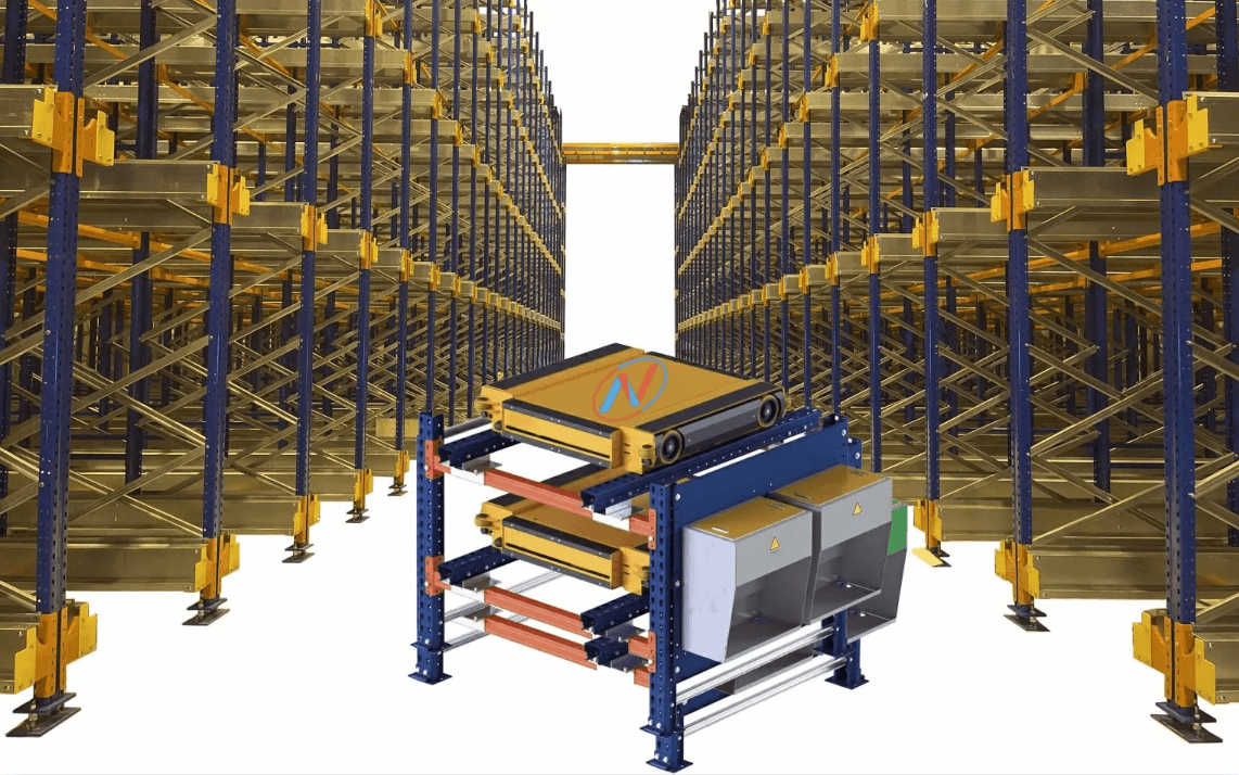 robot shuttle hoạt động trong kho đông lạnh
