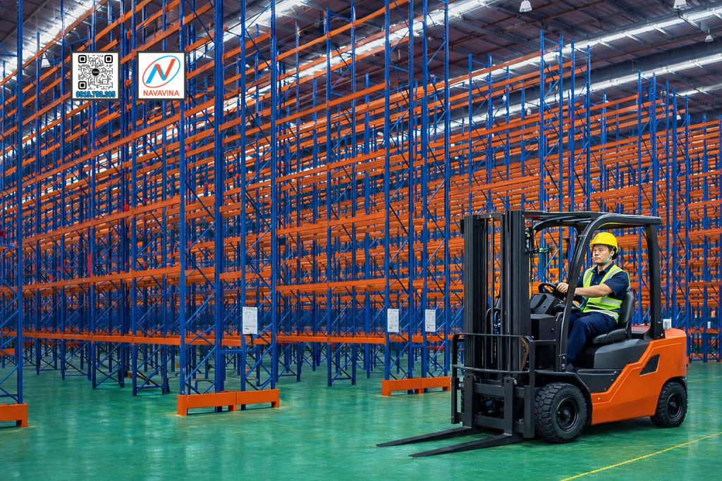 Hệ thống kệ kho hàng Navavina – giải pháp lưu trữ tối ưu cho mọi loại kho. Tư vấn miễn phí, thiết kế theo mặt bằng thực tế, chuẩn ISO 9001:2015.